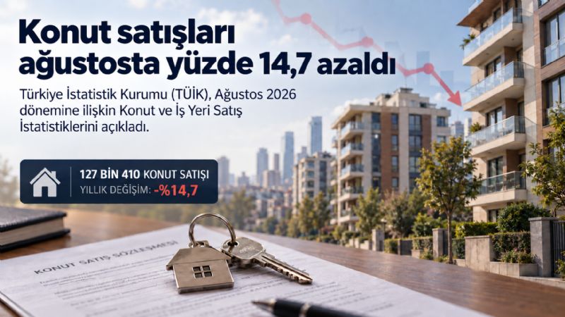 Konut satışları ağustosta yüzde 14,7 azaldı